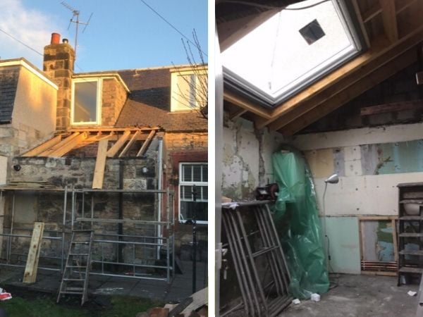 construction of the kitchen renovation begins