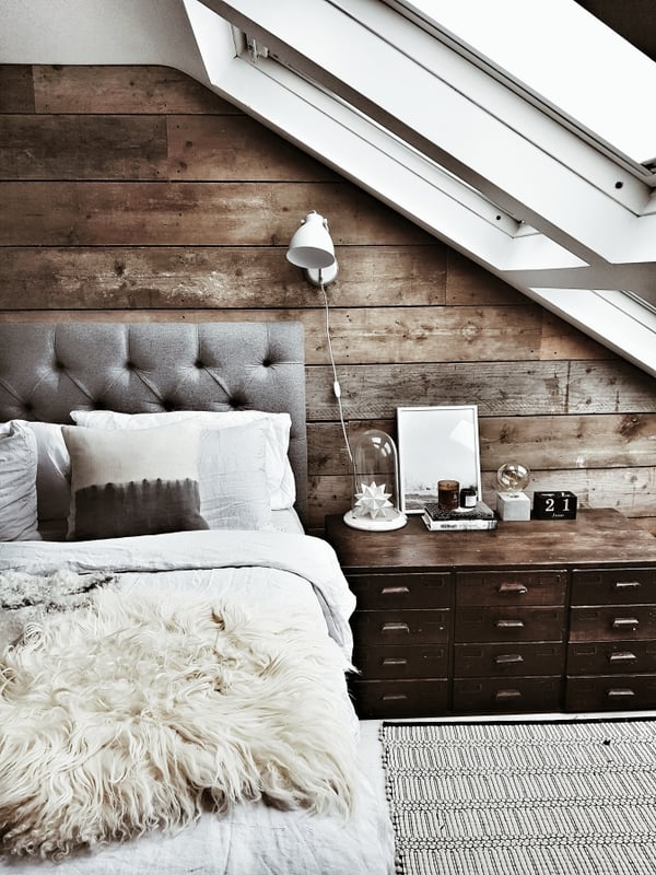 Rebecca's modern rustic loft bedroom