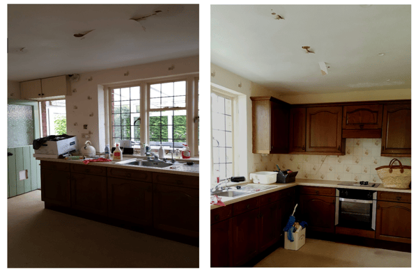 The Frost kitchen before the extension