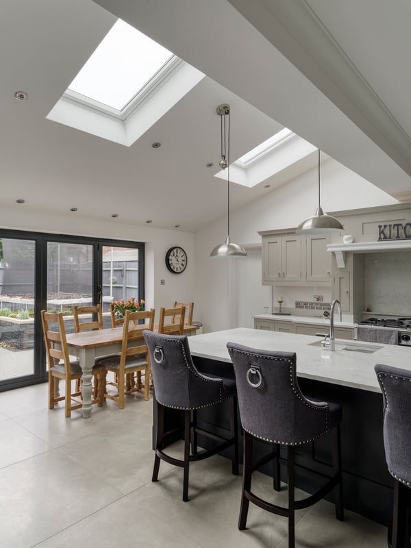 The dining area overlooks the garden