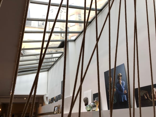 A skylight runs the full length of the room in the lounge area, Hotel SP34 in Copenhagen