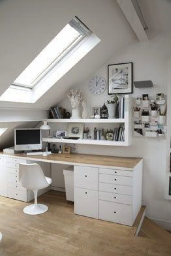 Shelves under the eaves