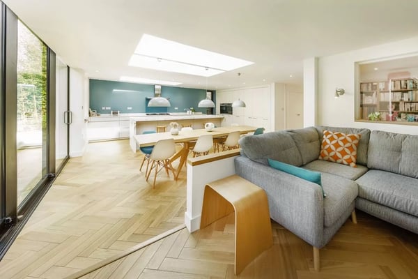 Kitchen extension with roof windows to add loads of light