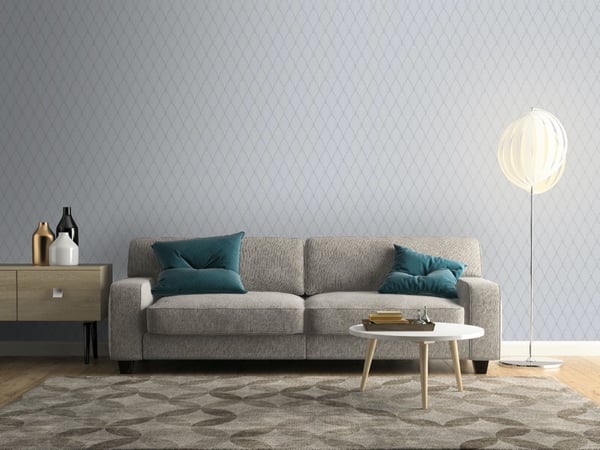 Bercy Art Deco Arch Patterned Wallpaper, Grey and White from Cult Furniture