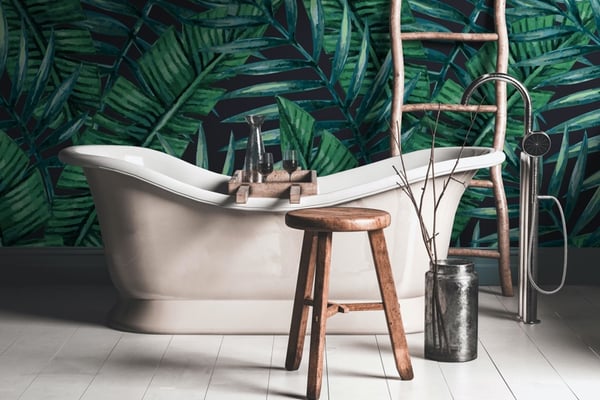 Dark Tropical Leaves Mural from Wallsauce.com