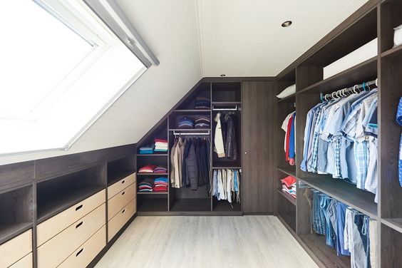 A dedicated dressing room with VELUX roof windows